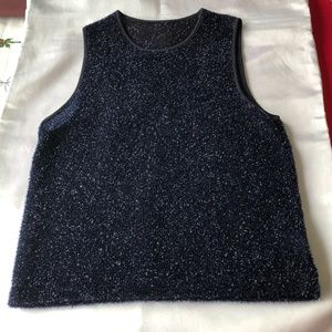 Navy Blue Silver Sparkle Tank Top Small